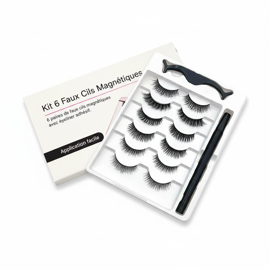 6 pairs of magnetic false eyelash sticky eyeliner pens, not easy to stain and leak, mixed with various eyelash lengths