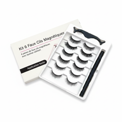 6 pairs of magnetic false eyelash sticky eyeliner pens, not easy to stain and leak, mixed with various eyelash lengths