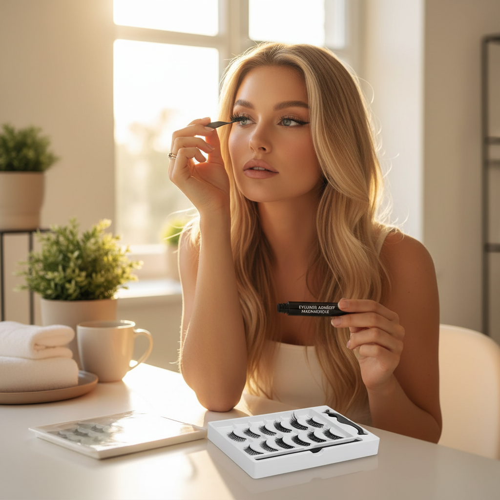 6 pairs of magnetic false eyelash sticky eyeliner pens, not easy to stain and leak, mixed with various eyelash lengths