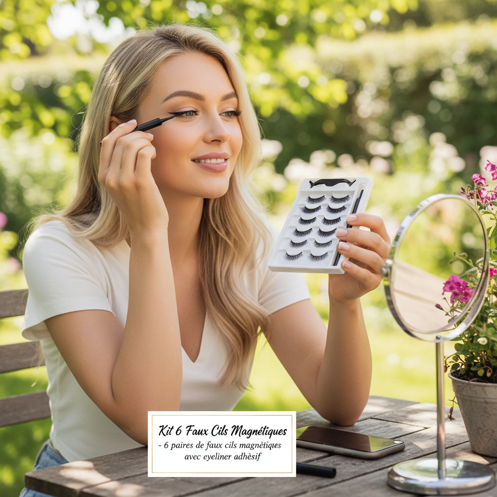 6 pairs of magnetic false eyelash sticky eyeliner pens, not easy to stain and leak, mixed with various eyelash lengths