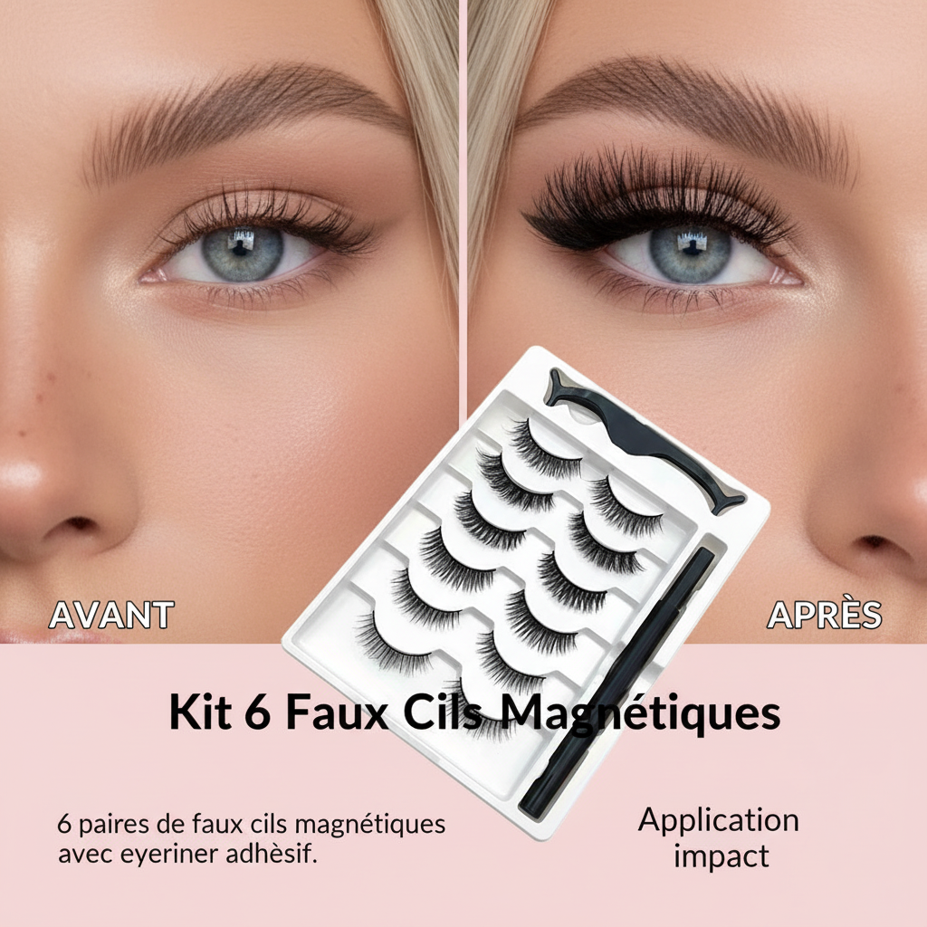 6 pairs of magnetic false eyelash sticky eyeliner pens, not easy to stain and leak, mixed with various eyelash lengths